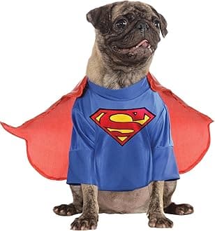 DC Comics Superheroes: Superman Pet Costume for For Dogs or Cats by Rubies, Small