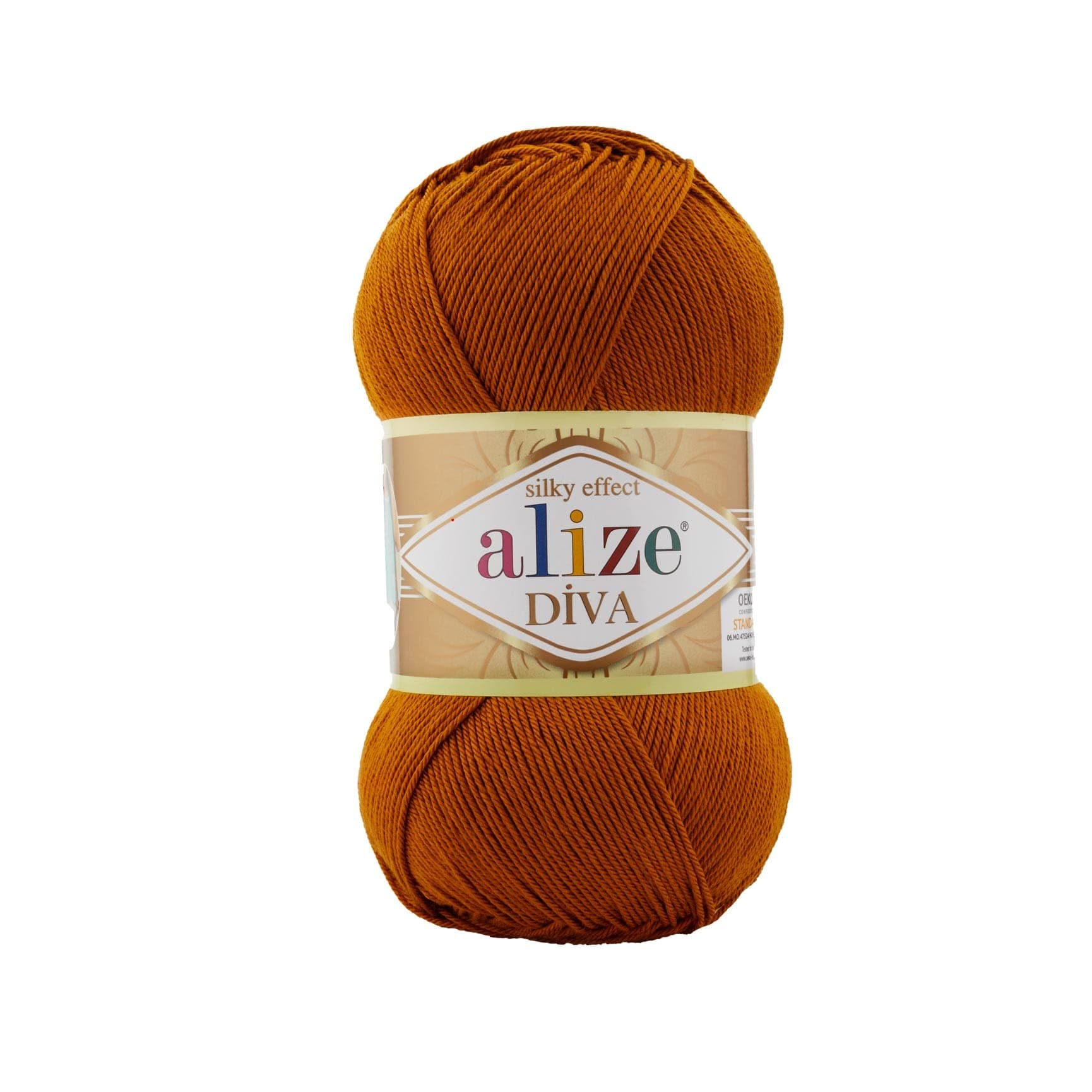 Diva Silk Effect 100% Microfiber Acrylic Yarn 1 Ball skeins 100gr 383yds (234 - Spice)