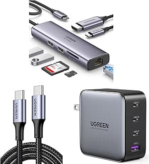 7-in-1 USB C Hub Bundle with 100W GaN Charger and Cable