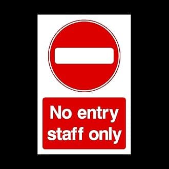 No Entry Staff Only Sticker/Self Adhesive Sign - Staff Only/Authorised/Keep Out/Beyond this point (PAR99)