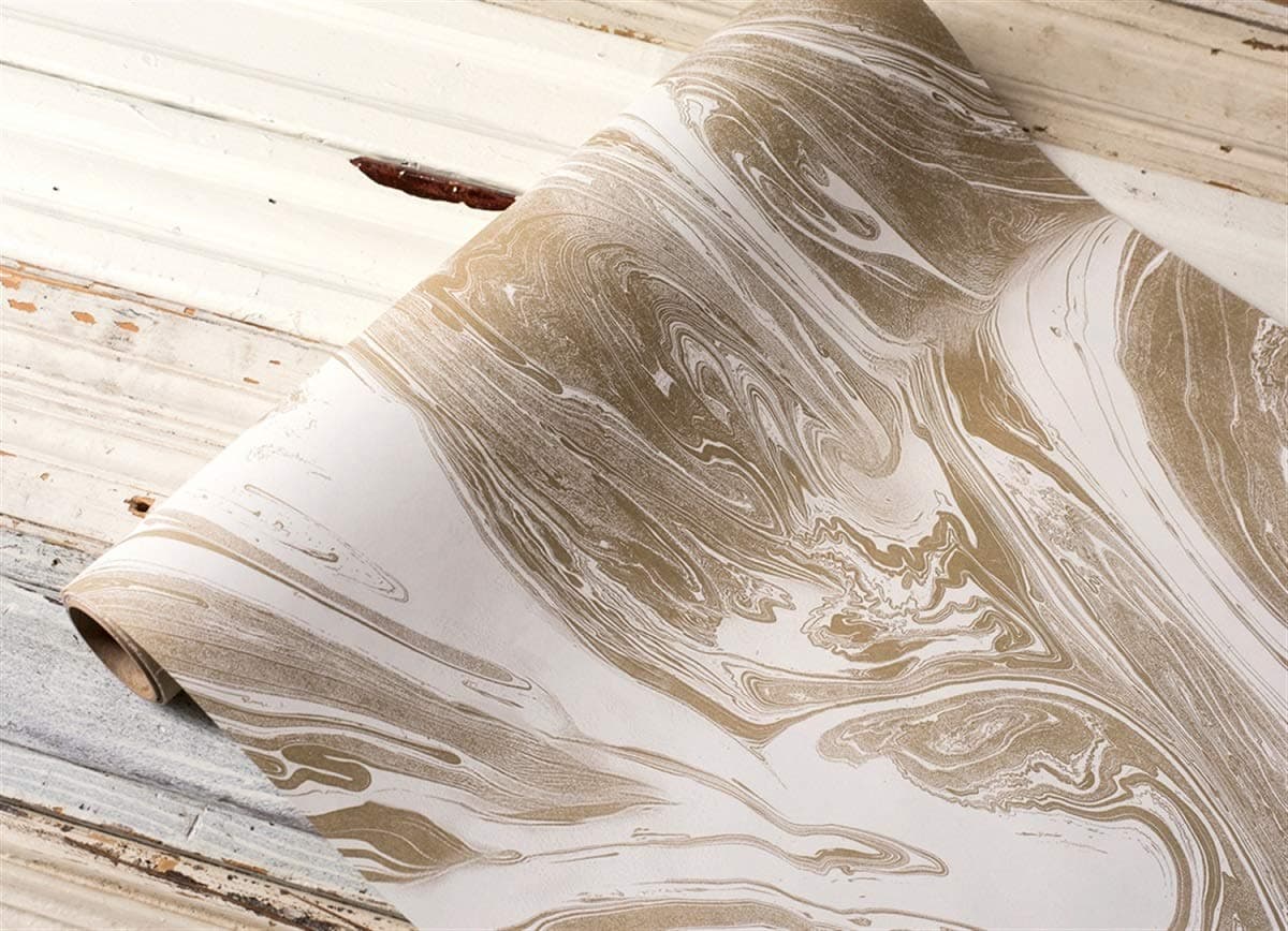 Gold Marbled Table Runner Paper 25ft American Made