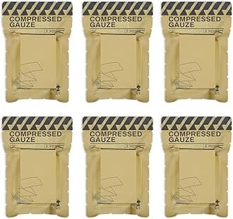 Sterile Compressed Gauze for Emergency Wound Dressing, First Aid and Trauma Kit, 6 Pack
