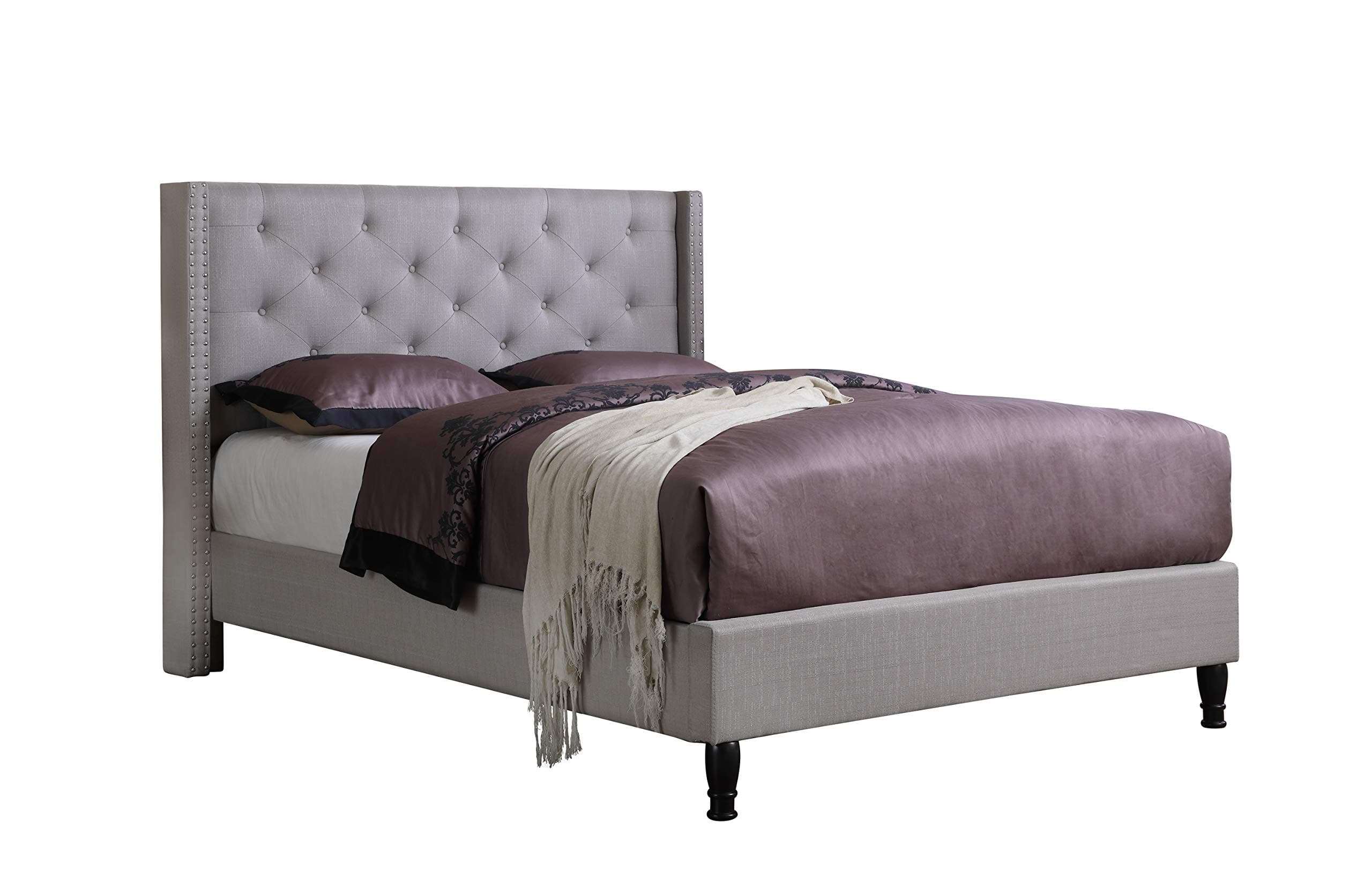 HomeLife Platform Bed, Queen 2019, Light Grey