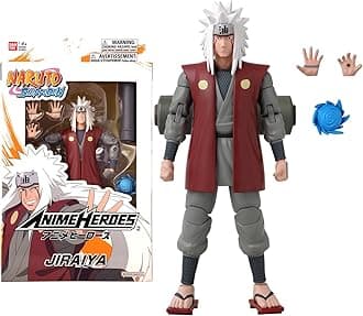 Anime Heroes BANDAI Naruto Action Figure Jiraiya of The Sannin | 17cm Naruto Figure Jiraiya Figure with Extra Hands and Accessories | Naruto Shippuden Anime Figure Action Figures for Boys and Girls