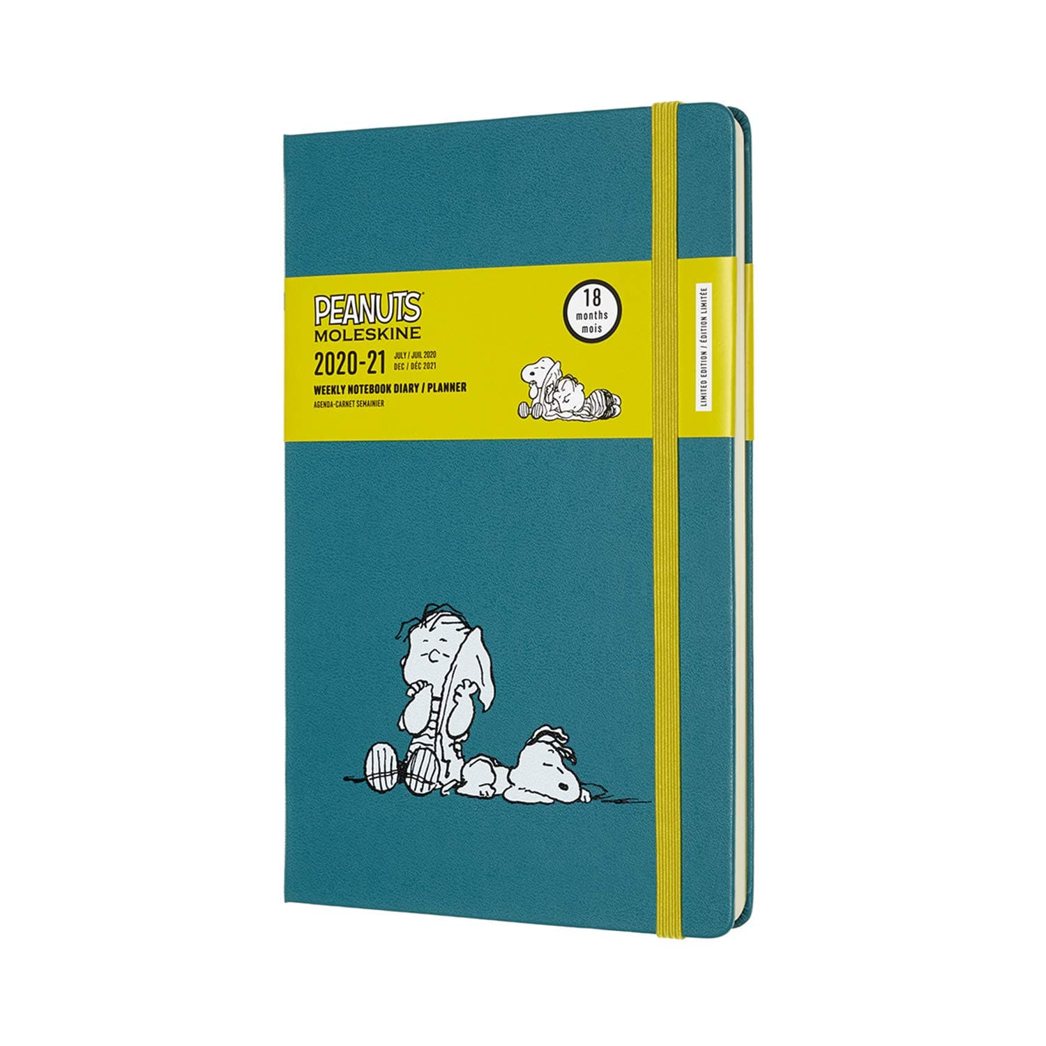 Moleskine - Peanuts 18-Month Weekly Planner/Diary, Weekly Notebook 2020/2021, Weekly Planner in Limited Edition, Snoopy and Linus Theme, Hard Cover, Size Large 13 x 21 cm, 208 Pages