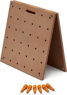 Centipede Workbench Table Top for Bora Centipede Work Stand Saw Horses - 24" x 48" - Includes Wood Top with 3/4" Dog Holes + 6 Quick-Twist Lock Handles for Portable, Temporary Work Bench, CK22T