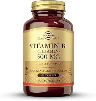 Vitamin B1 (Thiamin) 500 mg Tablets - Pack of 100 - Supports Energy Metabolism and Nervous System - Vegan