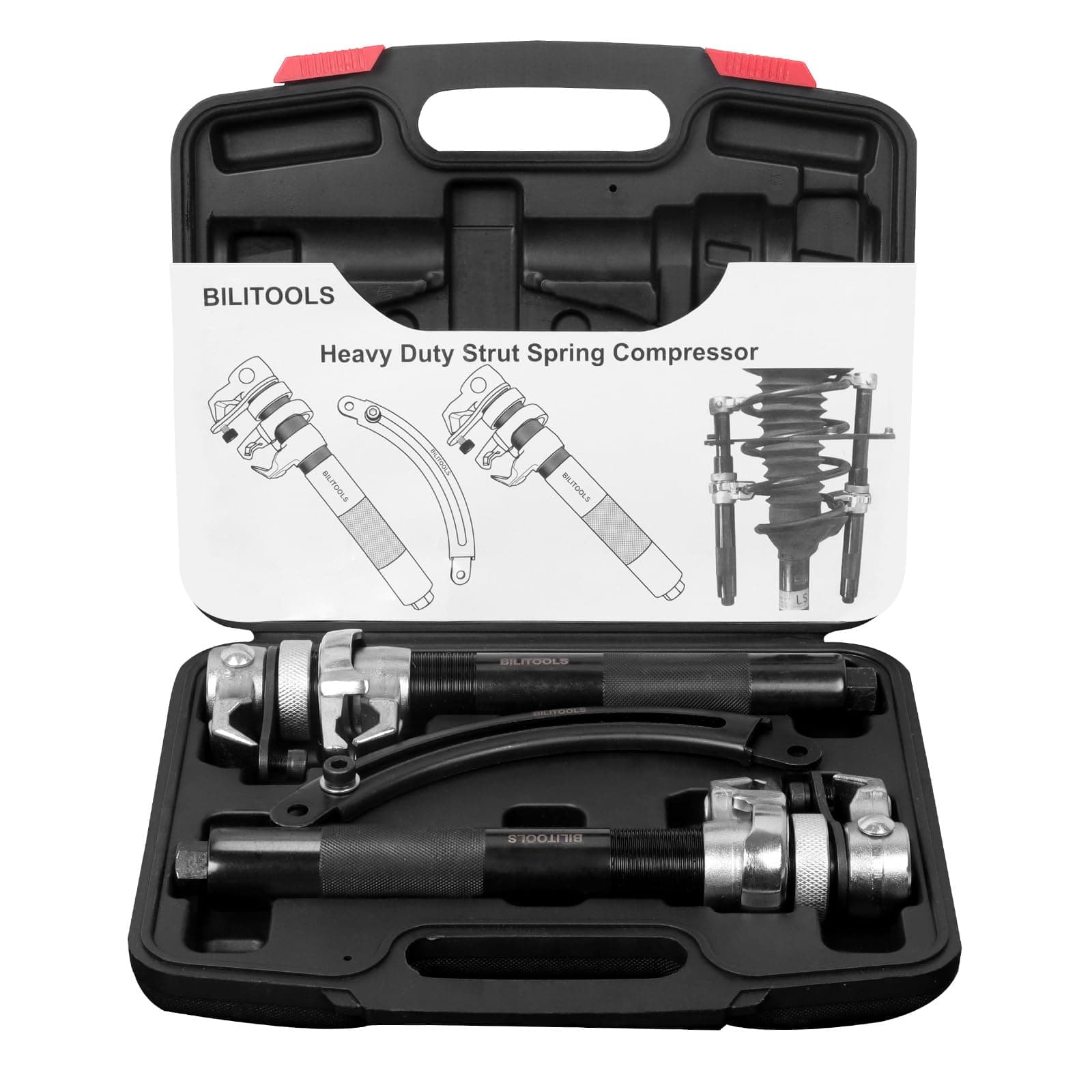 BILITOOLS 2-Piece Coil Spring Compressor Tool Heavy Duty Macpherson Strut Spring Compressor Set