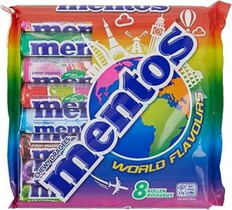 World Flavours I 8 Rolls of different Flavored Chewy Dragees I 300g 10.5 ounce total