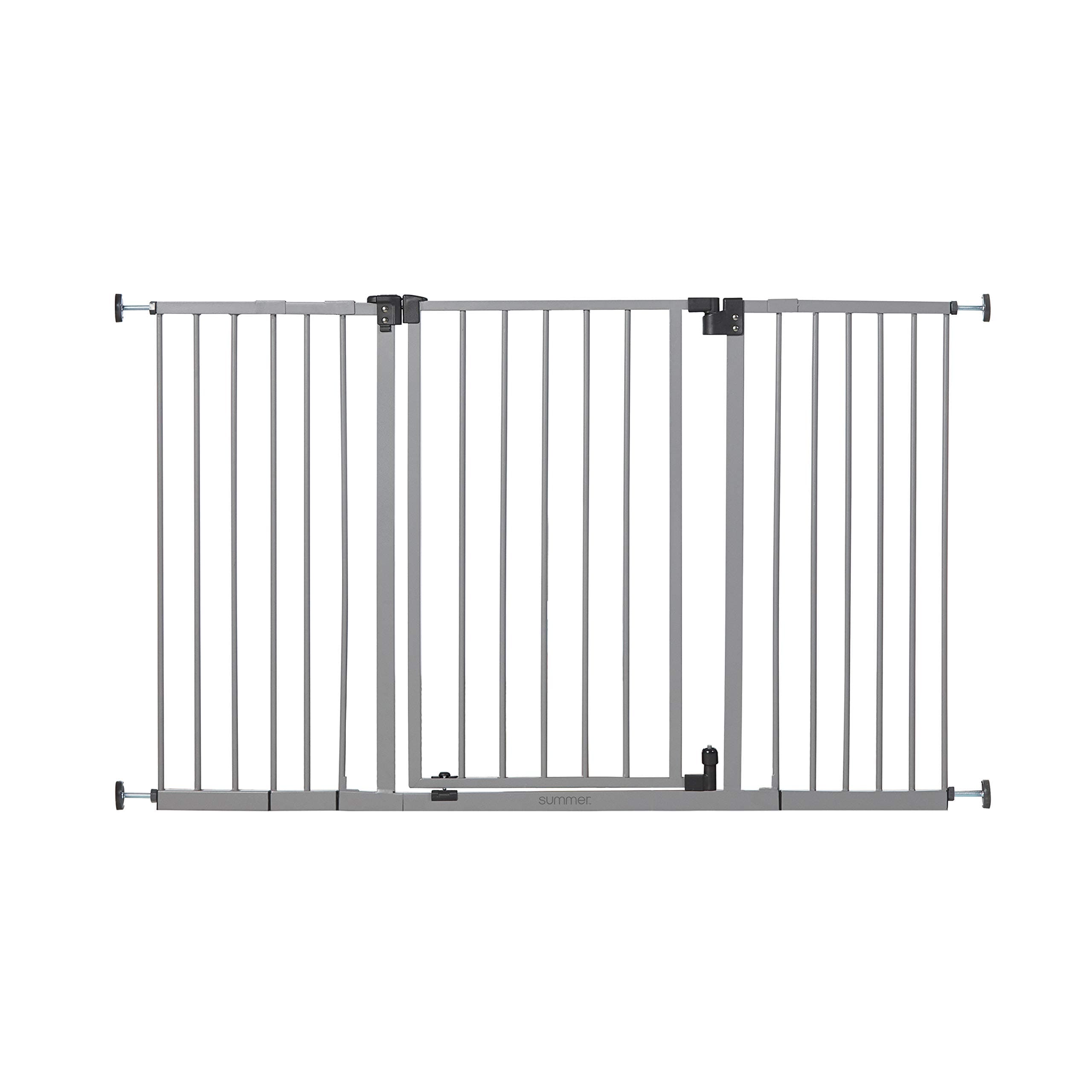Summer Infant Secure Space Extra-Wide Safety Gate, 28.5-52 Inch Wide, for Doorways & Stairways, Auto-Close & Hold-Open, Grey, Slate