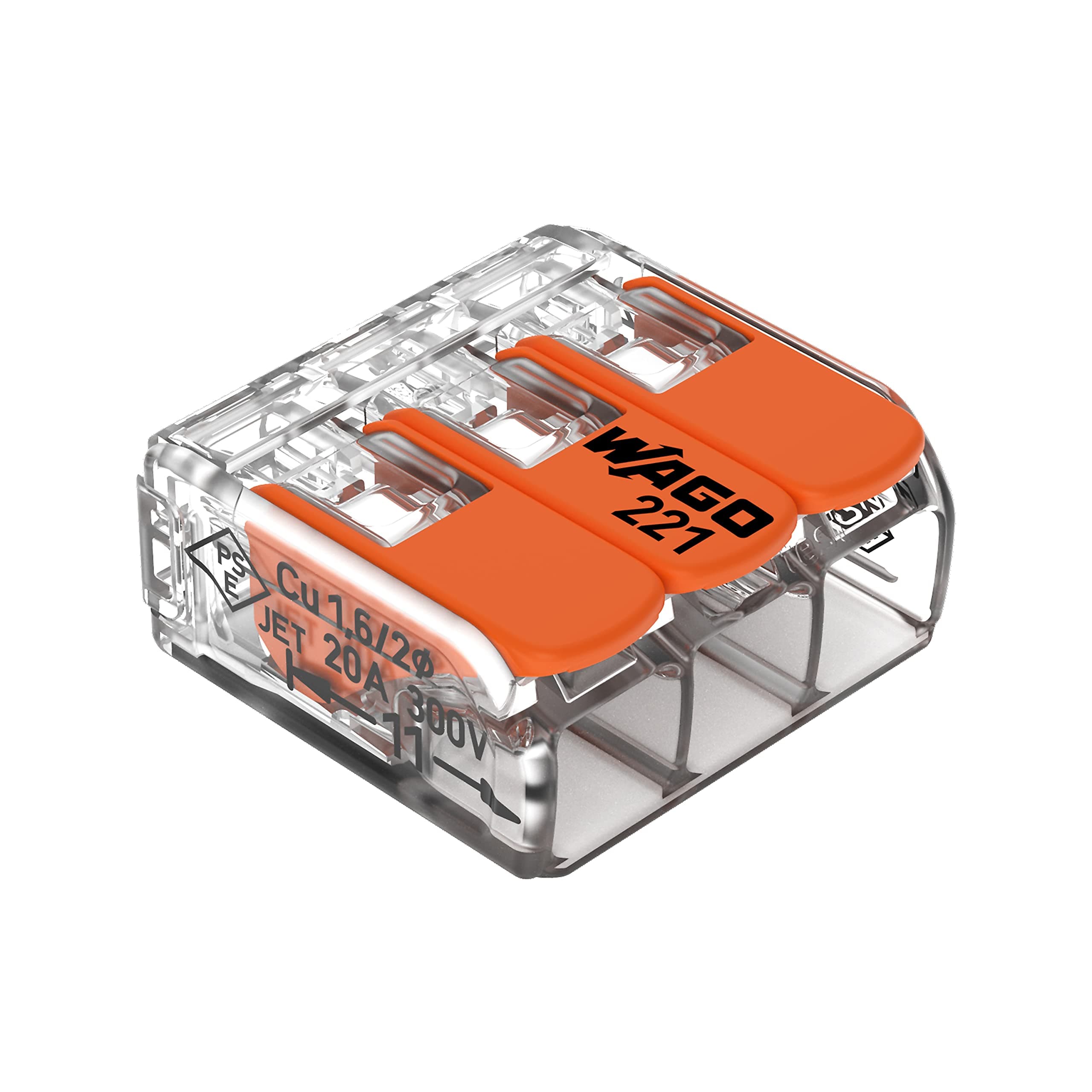 221-413 LEVER-NUTS 3 Conductor Compact Splicing Connectors Qty 50