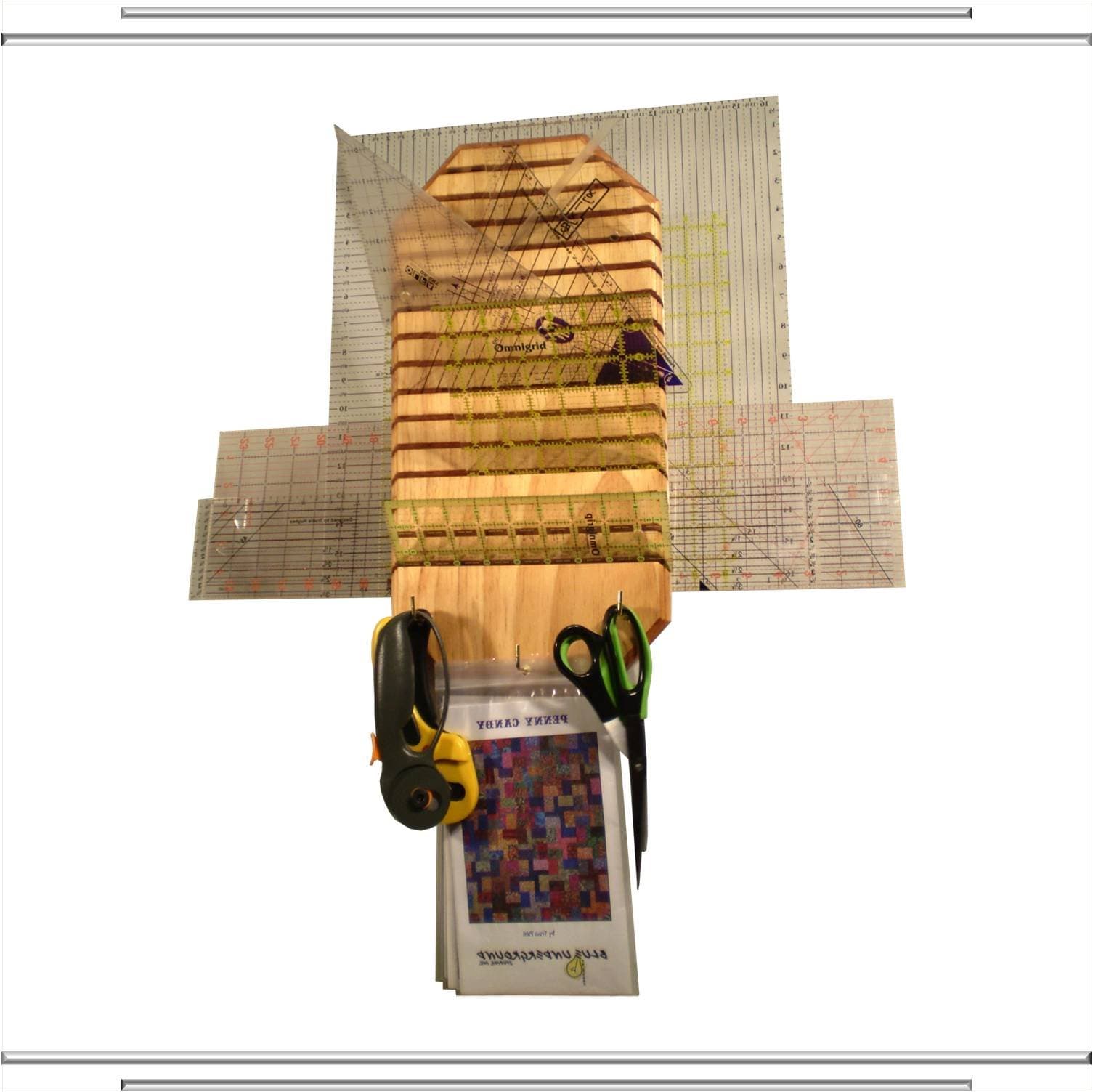 The Rule-It-All STORUM - Acrylic Quilting Ruler Rack and Tools Organizer in Golden Pecan