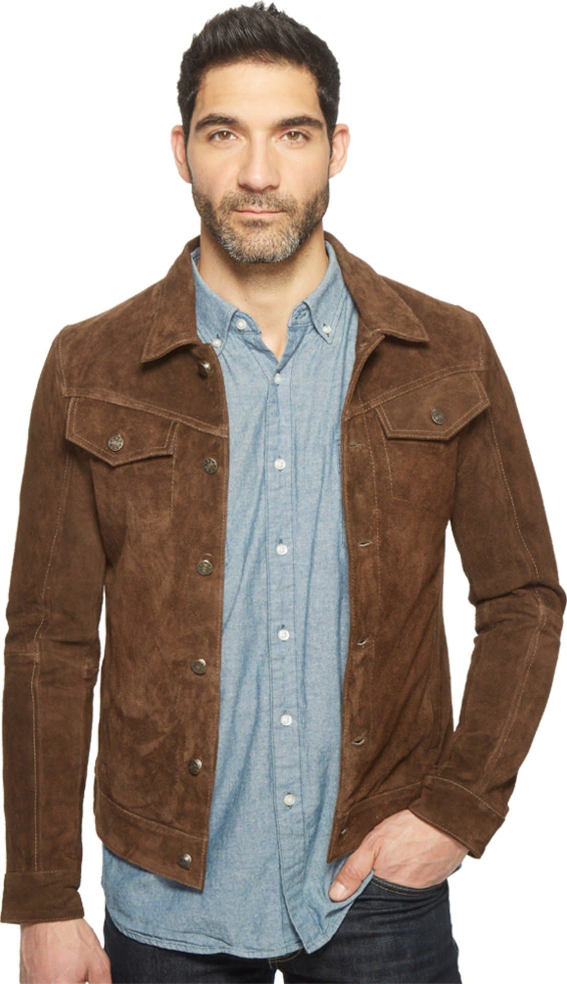 Goosecraft Mens Cow Suede Denim Jacket 987