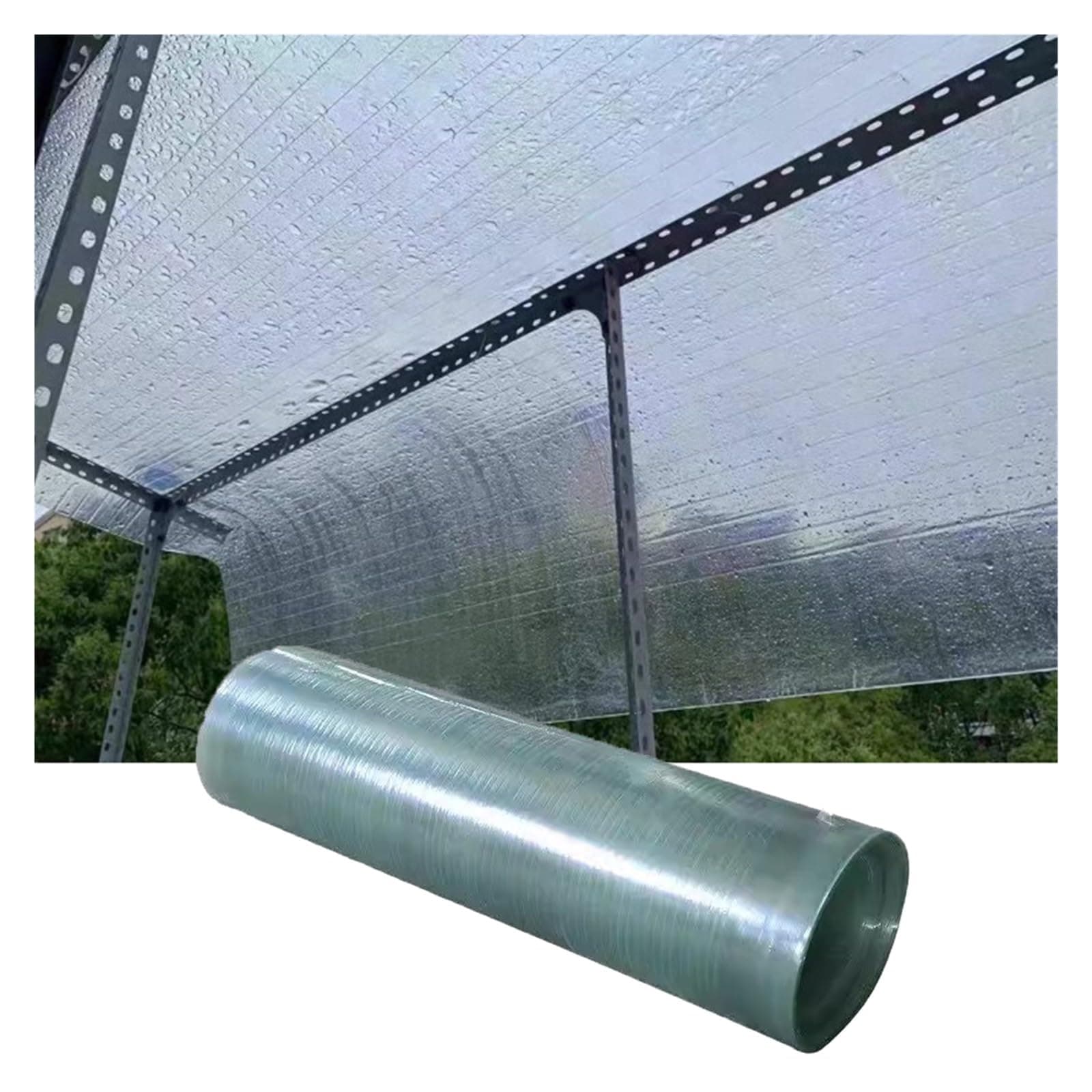 WIGING Polycarbonate Roofing Sheet, Daylighting Panel for UV Protection Rainproof Insulation, Transparent Green House Plastic Cover, Can Cut(1.5mm)