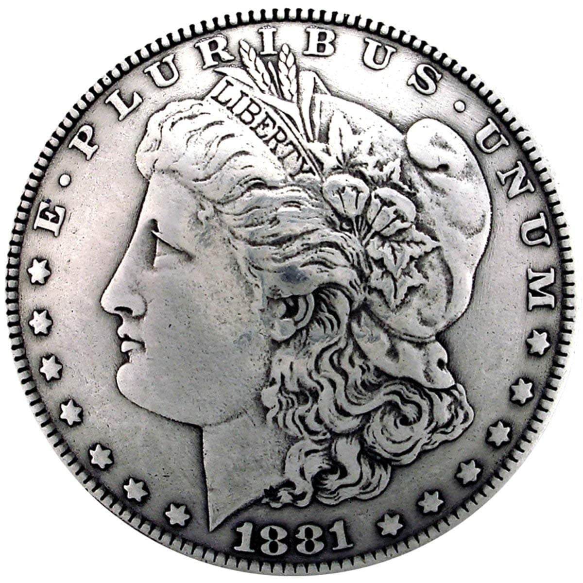 Concho 1-3/8" Antique Silver 1/Pkg-Morgan Dollar Heads (BC1932-01)