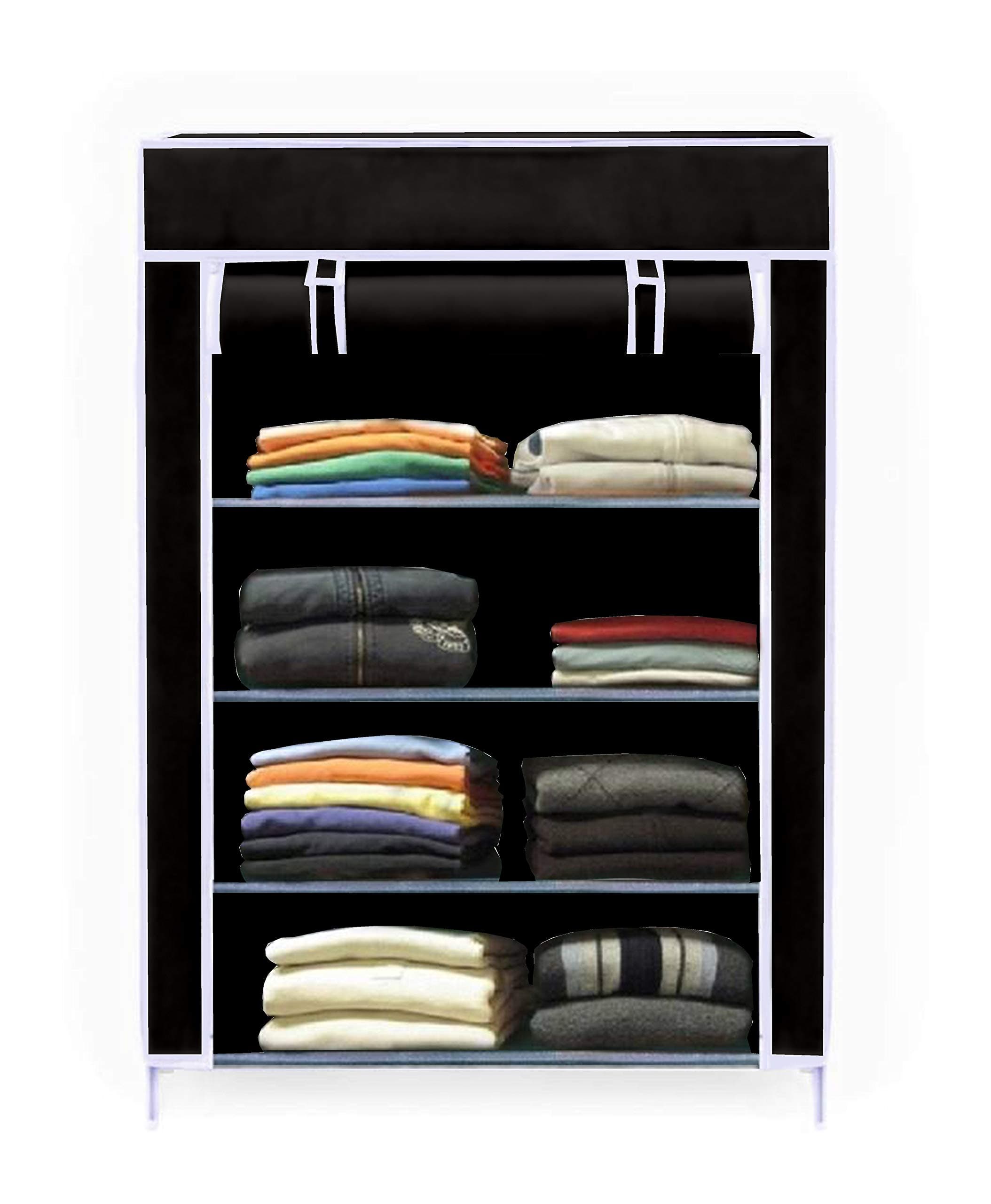 embross high Bond Plastic Mini Wardrobe (Black) 001