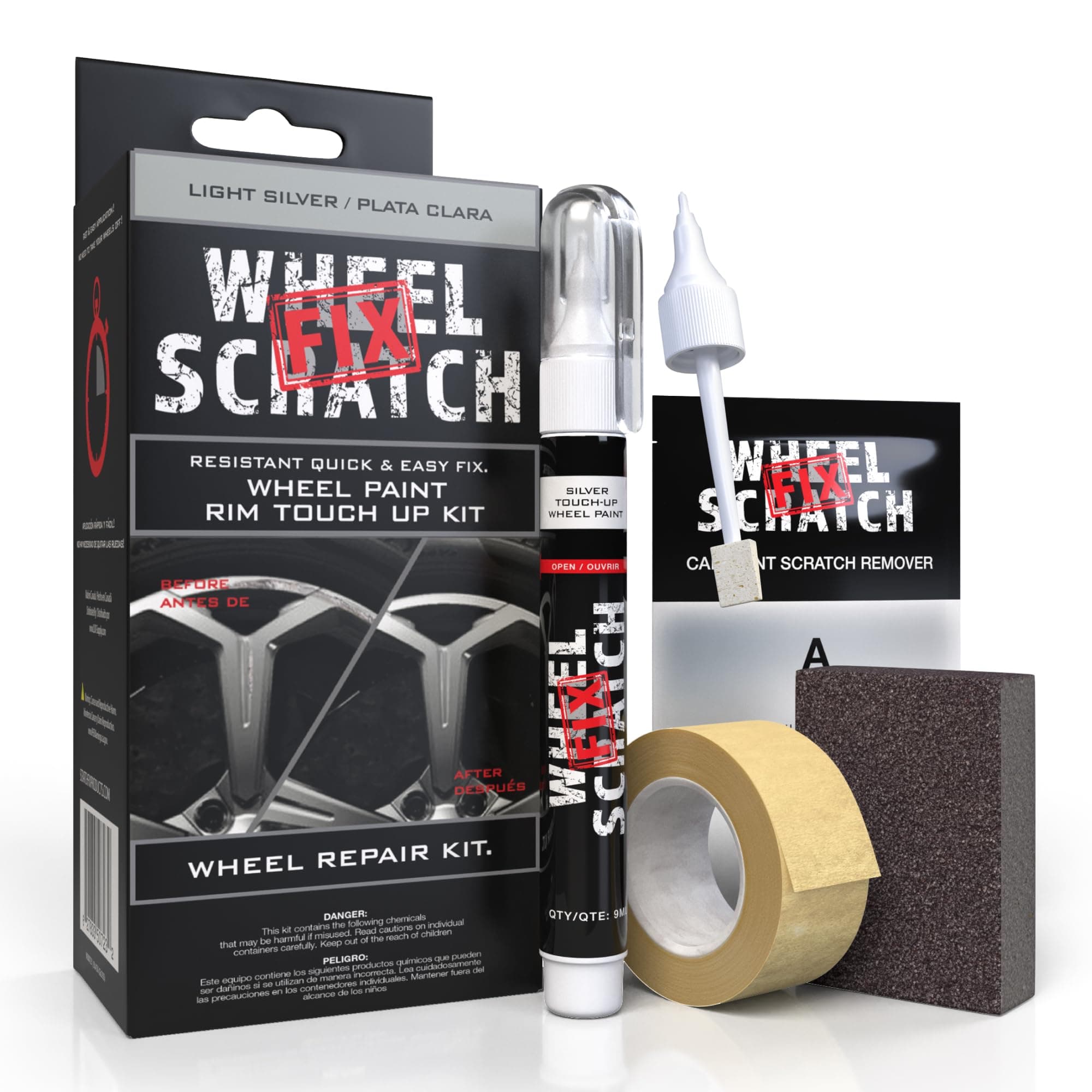 Quick And Easy Wheel Touch Up Kit Wheel Paint Rim Paint Pen Wheel Repair Kit (Light Silver)