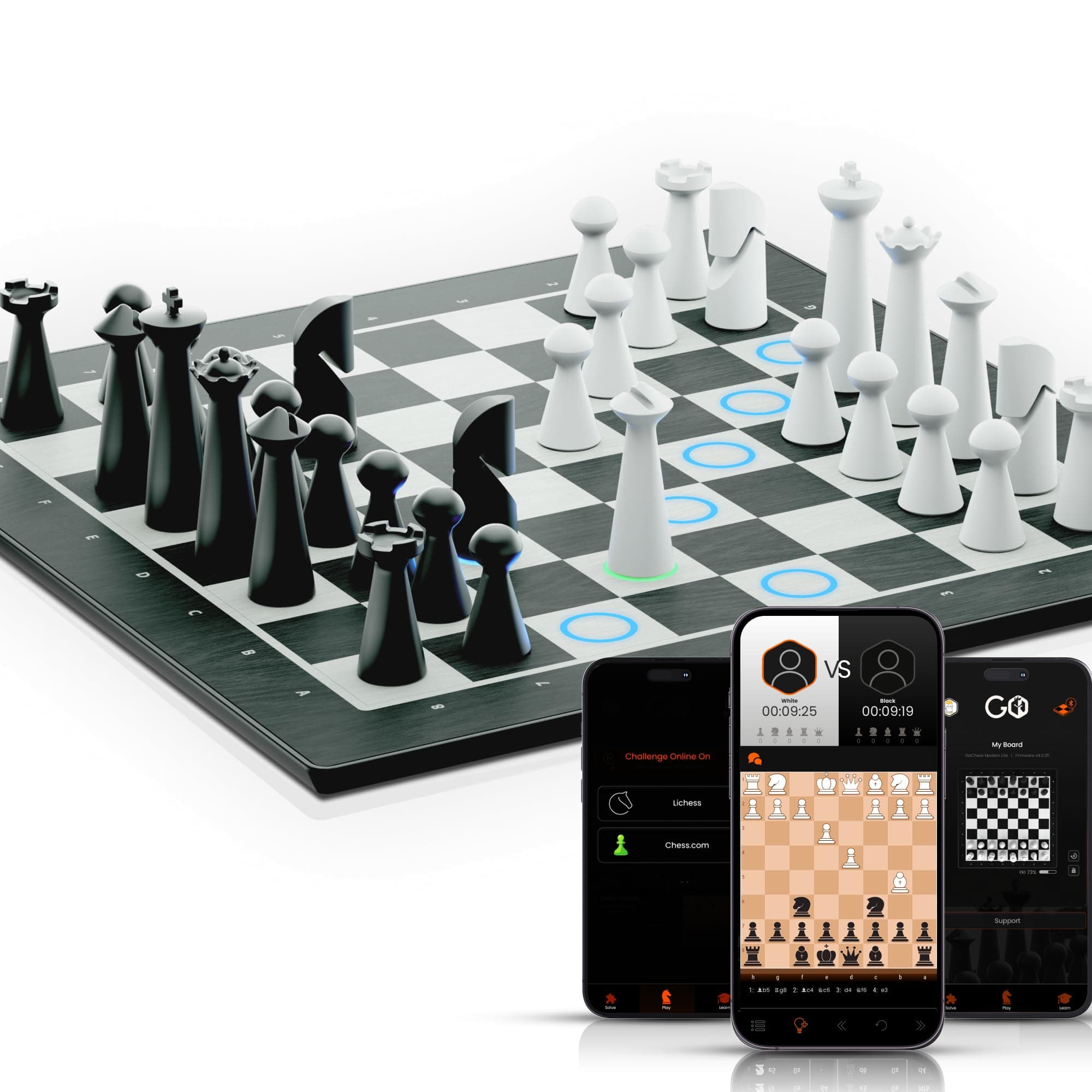 GoChess Mini - AI Electronic Chess Board Game, Light Up Chess Set for All Skill Levels with Online Play App - Perfect as a Gift for Smart Board Games Lovers