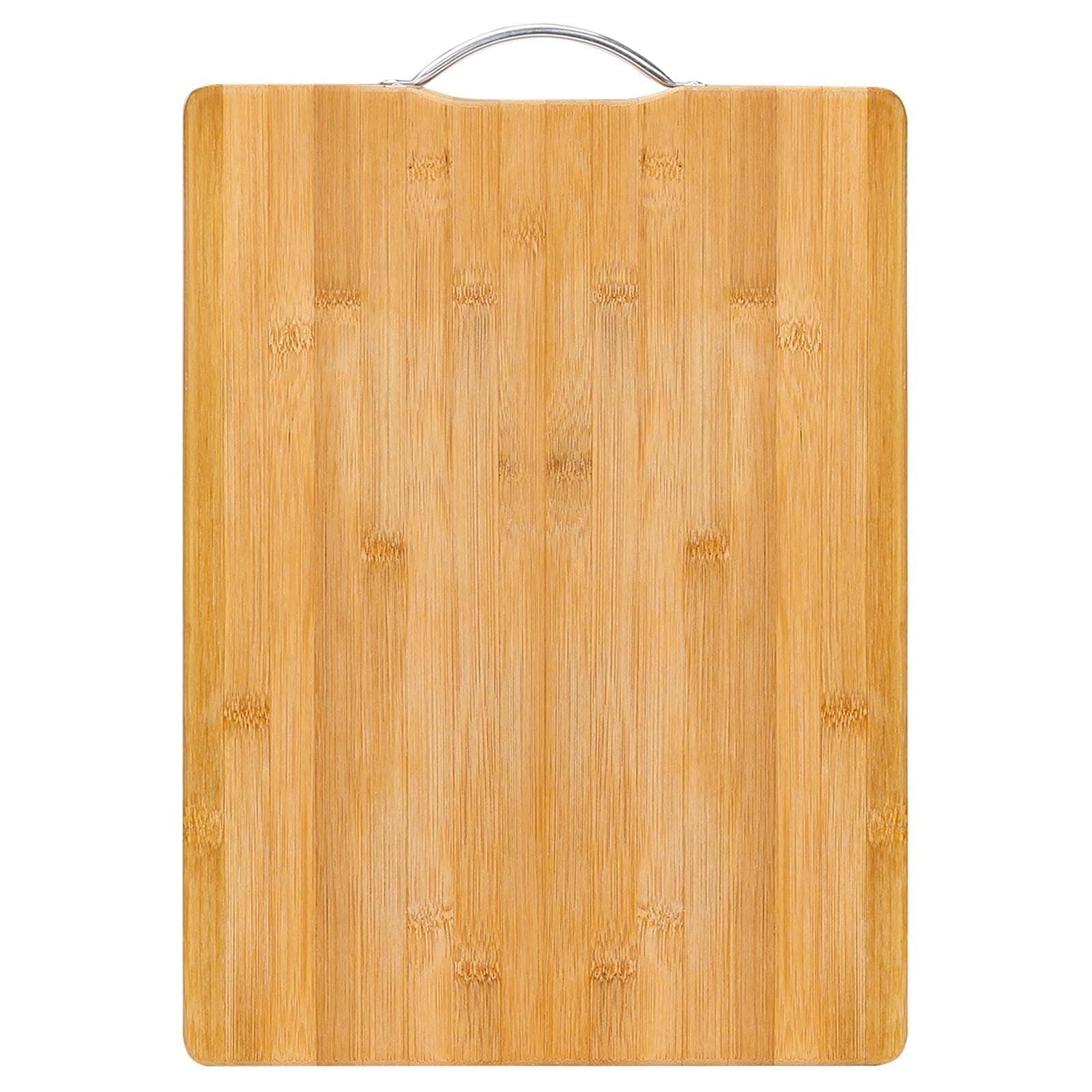 MOMENT Bamboo Cutting Board, Wooden Kitchen Cutting Boards with Handle for Chopping Meat, Vegetables, Fruits, Cheese, Meal Prep and Serving,40x30x2cm