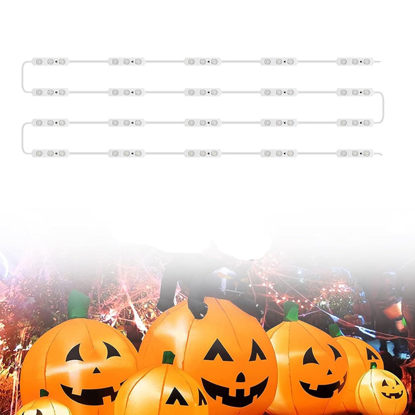 12V White Replacement Lights for Inflatables with Self Adhesive Pad 20Pcs 3 LED - Ideal for Yard Holiday Inflatables, Christmas Blowups