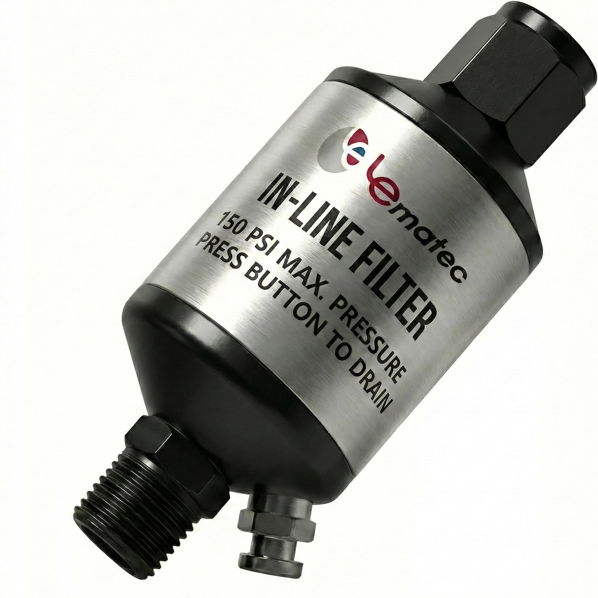 LE LEMATEC Air Compressor Water Separator - 1/4" NPT Inline Filter & Air Line Water Separator for Air Compressor, Moisture Trap Paint Gun Filter for Pneumatic Tools & Plasma Cutters, AI303