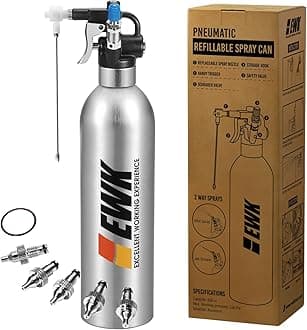EWK Patented Aluminum Refillable Aerosol Spray Can with Nozzles Kit, Compressed Air Sprayer for Brake Clean, Lubrication and Anti-Rust