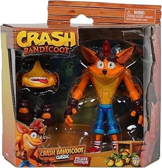 Crash Bandicoot Bandai Deluxe Edition Action Figure | 16.5cm Toy with 16 Points of Articulation and Accessories | Collectable Figures for A Merchandise Collection