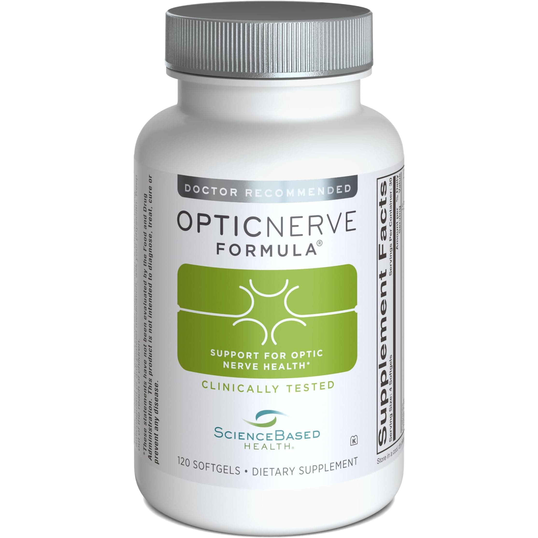 Optic Nerve Formula – Clinically Tested Eye Supplement Supports Nerve Function & Ocular Circulation – Omega-3s, CoQ10, Alpha Lipoic Acid, B Vitamins – 30-Day Supply