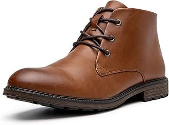 AMAPOMen Oxford Boots,Buckle Dress Boot for Men,Casual Men Boots Lace-Up Side Zipper