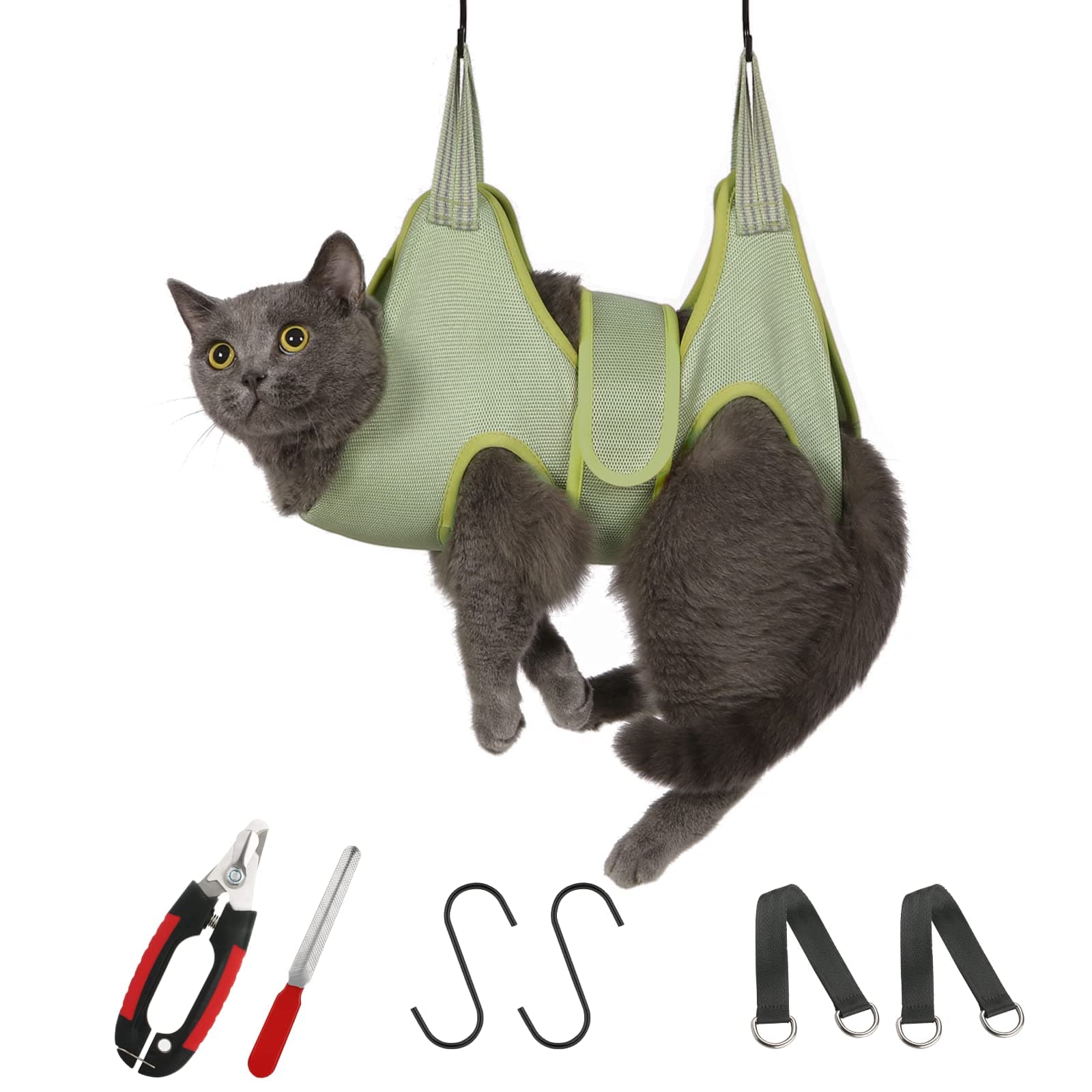 Guzekier Cat Grooming Hammock Harness for Cats, Cat Nail Clipper