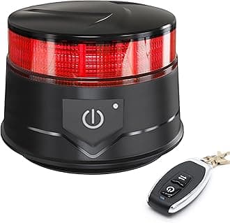 Agrieyes Remote Control Beacon Light, Rechargeable Wireless Flashing Strobe Light, 12-30V Red for Golf Cart Magnetic, Safety Warning Caution for Trucks, Construction