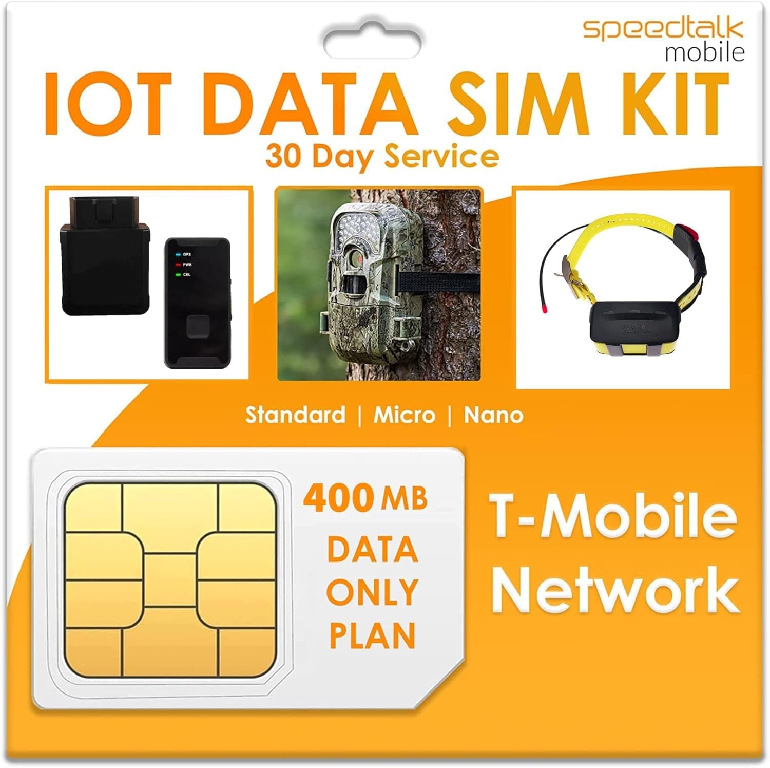 SpeedTalk Mobile Data Only SIM Card Kit - 400MB 4G LTE WiFi Hotspot MiFi Modem Internet Router | Pay As You Go No Contract | 3 in 1 Simcard - Standard Micro Nano | USA Domestic & International Roaming