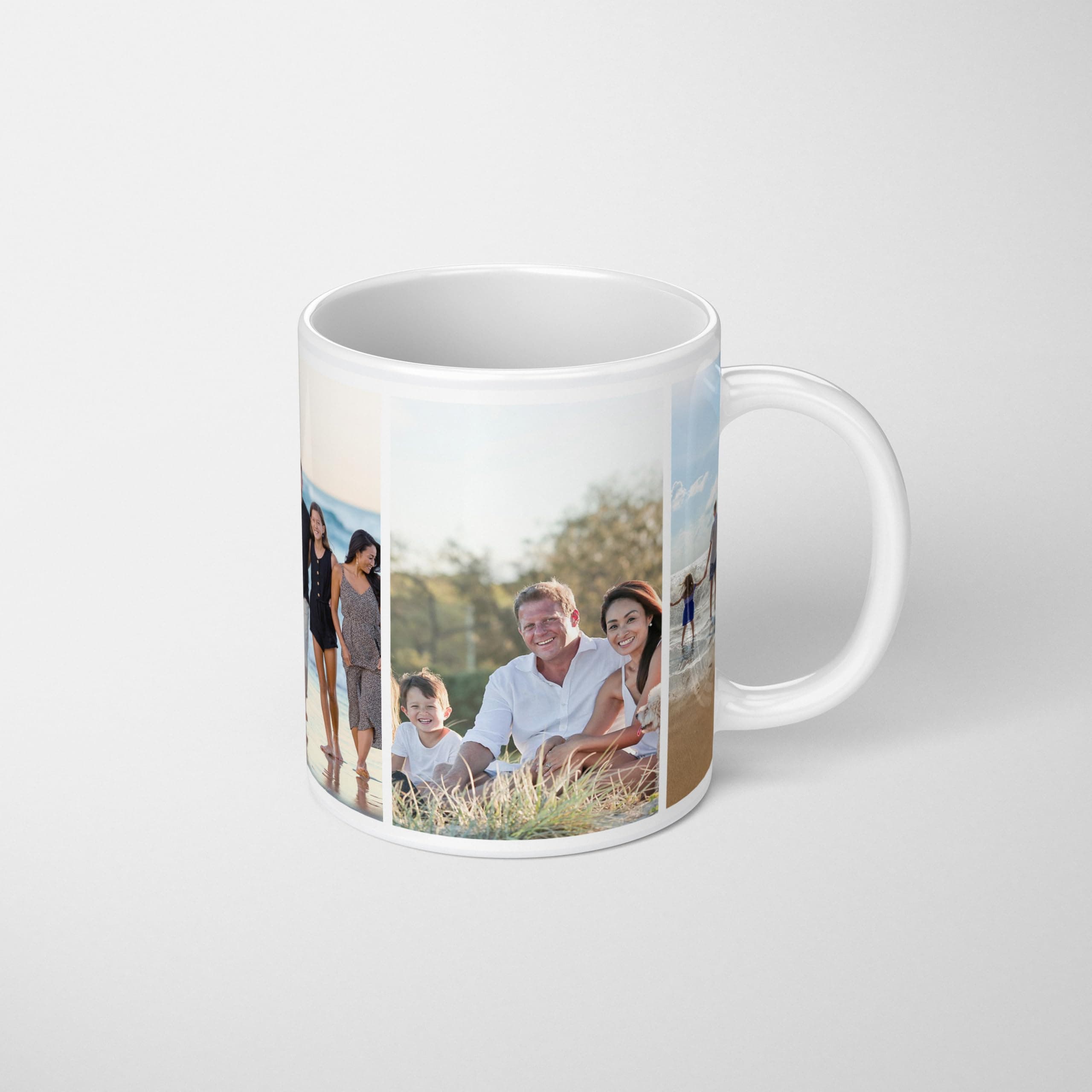 Personalised Upload Your Own Photos Custom Text Coffee Cup Tea Mug 11oz Spacious Mug | Large Handle Easy Grip | Custom Photo Gift | Heat Changing Option (3 Images Collage)
