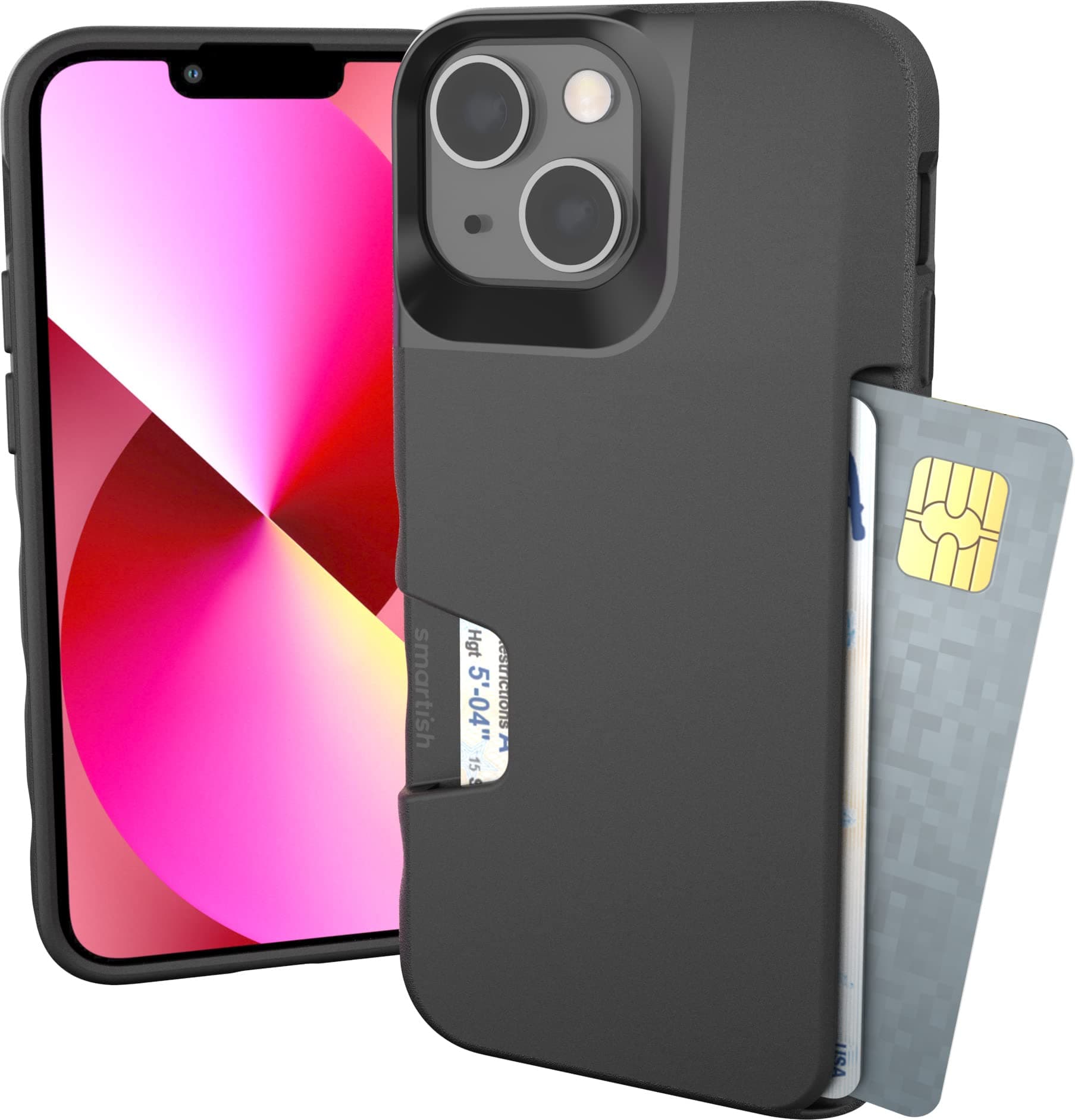 iPhone 13 Mini Wallet Case - Wallet Slayer Vol. 1 [Slim + Protective] Credit Card Holder for Apple iPhone 13 Mini - Black Tie Affair