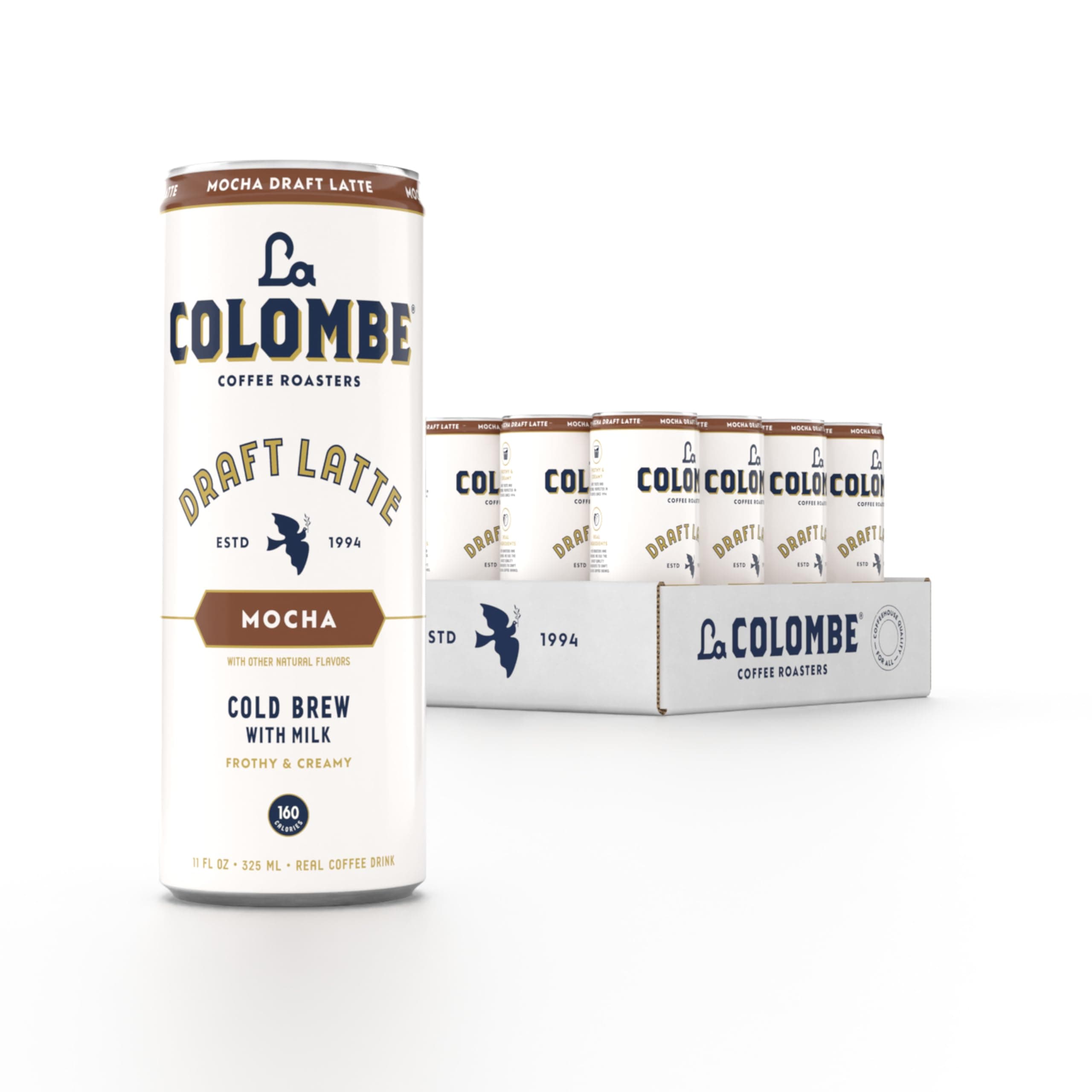 La Colombe Coffee, Mocha Draft Latte, 11 fl oz Cans (Pack of 12), Coffeehouse Quality Cold Brew, Specialty Grade Coffee Beans, Ready-to-Drink On-the-Go