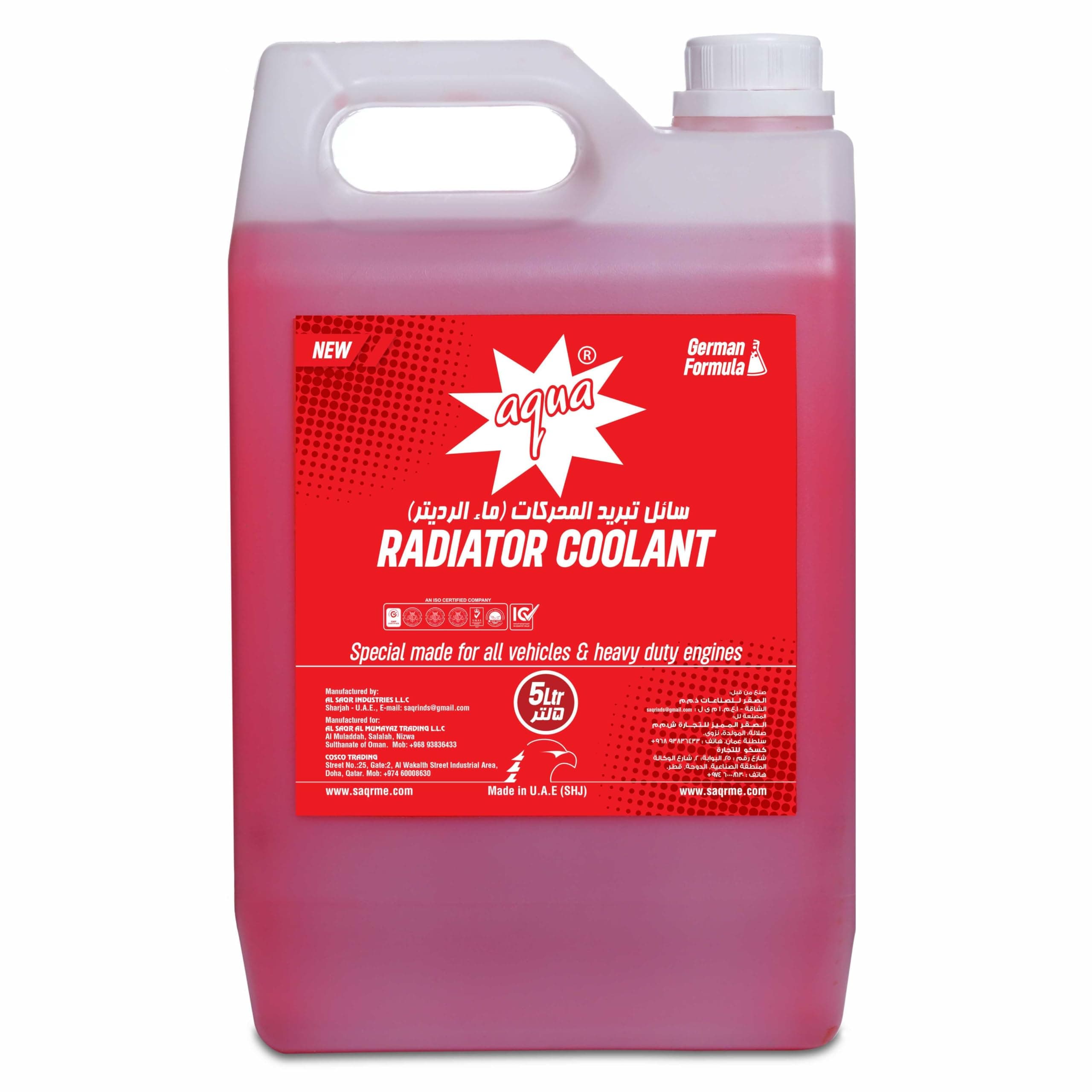 Aqua Radiator Coolant Red German Formula 5 Litres