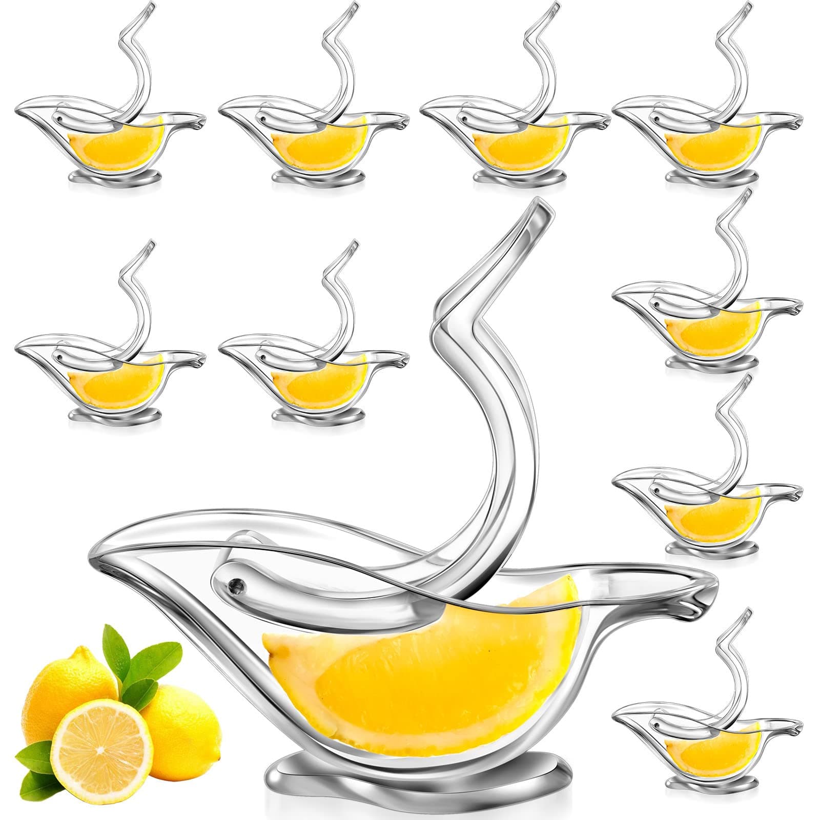 10 Pcs Bird Shape Lemon Squeezer, Lemon Juicer Acrylic Manual Lemon Slice Squeezer, Portable Fruit Juicer, Ergonomic Hand Juicer for Orange Lemon Lime Pomegranate Home Bar Kitchen Gadget