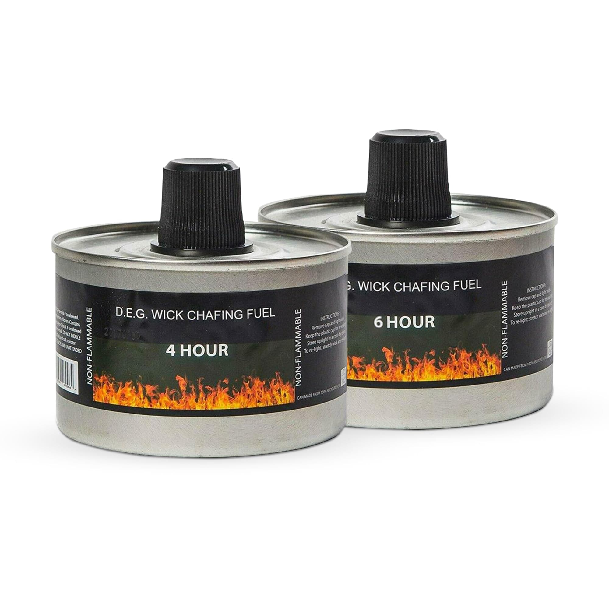 We Can Source It Ltd - Set of 6 Chafing Fuel Cans - 4 Hour Burn, Non-Flammable Liquid Wick Fuel - Safe, Re-Lightable, Cool-Touch Cans for Bain Maries, Chafing Dishes, Buffets & Catering Events