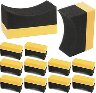 12 Pcs Tire Applicator Dressing Shine Sponge, Tire Dressing Applicator Pads, Color Polishing Sponge for Car Glass, Painted Steel & Porcelain