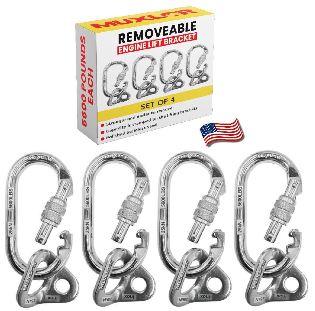 Tools 5600 lb - Removable Engine Lift Bracket for Crate Engine Hoist, Engine Lift Plate, Lifting Chains. Perfect for Engine Support Bar, Transmission Jack Adapter, Truck Crane, Lifting Sling.