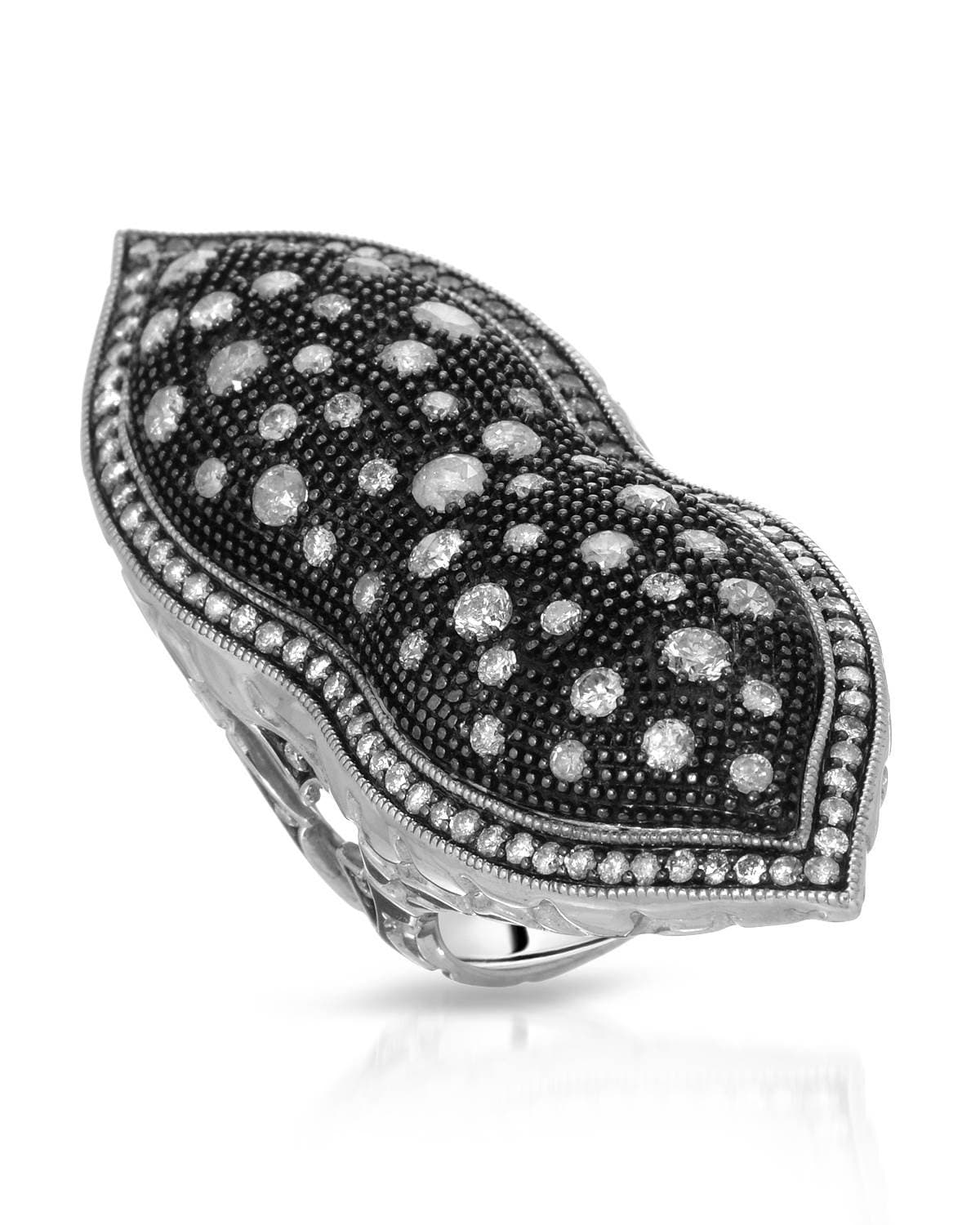 HellmuthSterling Silver 2.97 CTW Color G-I, I2-I3 Diamond Cocktail Ring for Women. Ring Size 9.