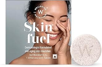 Wellbeing Nutrition Skin Fuel | Glutathione & Collagen Tablets | Skin Glow and Radiance for Men & Women | Hyaluronic Acid, Grape Seed, Vitamin E (1 Effervescent Tablet) Pack of 1