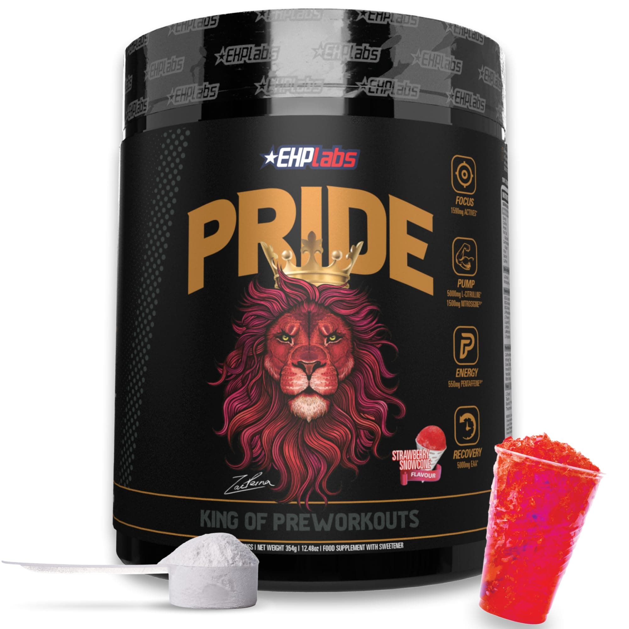 EHP LABS Pride by Pre-Workout Supplement - Energy Booster, Sharp Focus, Epic Pumps & Faster Recovery - 40 Servings (Strawberry Snowcone)