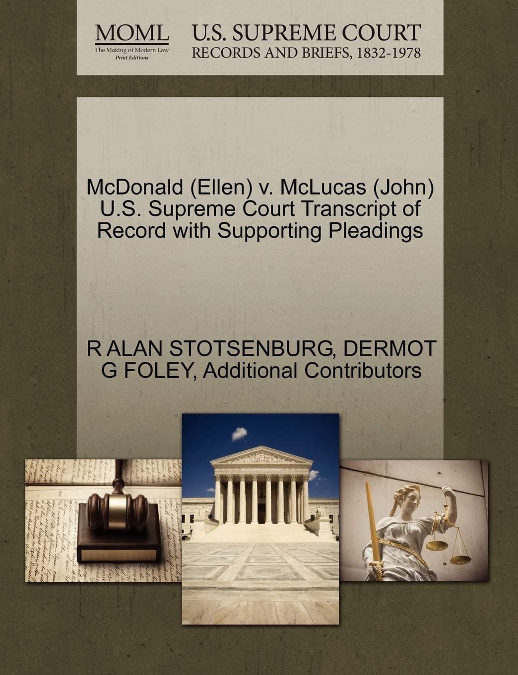 McDonald (Ellen) V. McLucas (John) U.S. Supreme Court Transcript of Record with Supporting Pleadings