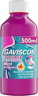 Double Action Mint Liquid 500ml - Heartburn & Acid Reflux Relief, Fast-Acting Formula, Protective Barrier, Long-Lasting Comfort, Suitable for Pregnancy, Digestion and Nausea