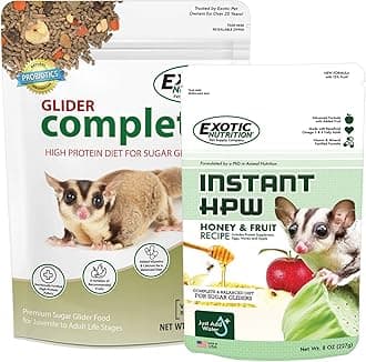 Sugar Glider Complete Food Starter Package - Nutritionally Complete Pellet Diet & High Protein Supplemental Food for Sugar Gliders… (2 Piece Set)