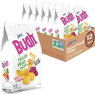 Jans Buah Mixed Fruit Chips (Pack of 12) — Experience Real Dried Fruit, Gluten-Free, Sweet & Crunchy, Ready-to-Eat, Perfect for Anytime Snacking