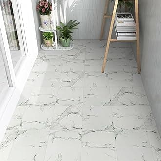 Irisroom Floor Tiles Self Adhesive Floor Tile Vinyl Flooring, Peel and Stick Floor Tiles Waterproof Marble Effect for Bathroom Kitchen Living Room Inner Porch, 30x30cm 1.0mm 24pcs(2.16㎡)