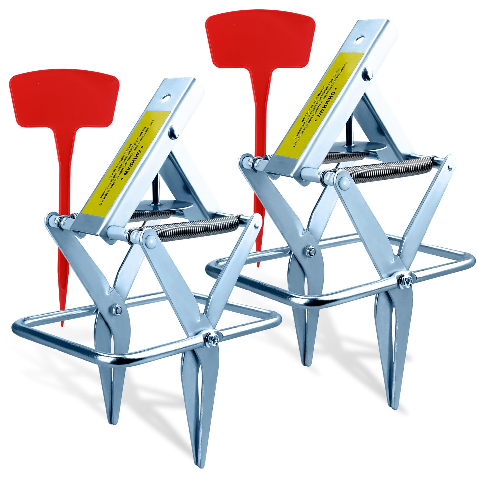 Mole Trap,Galvanized Steel Mole Scissor Trap,Reusable Vole Mole Gopher Traps,Mole Killer,Easy Set Mole Eliminator Trap for Backyards,Gardens Fields