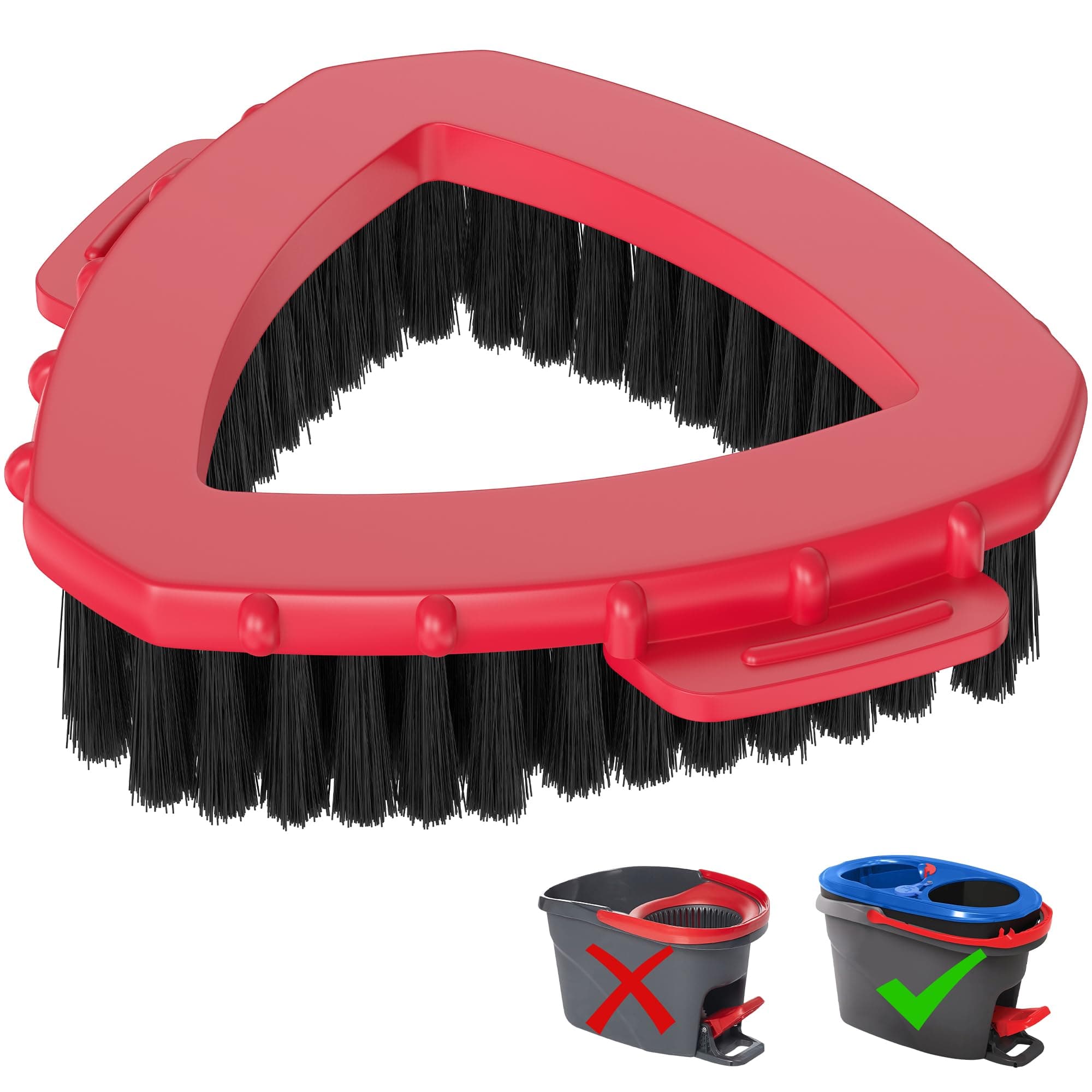 Replacement Scrub Brush for O-Cedar 2-Tank System, 4.4" Triangular Spin Mop Scrubber Head, Heavy-Duty Stiff Bristle Cleaning Brush for Tile, Grout, Bathroom, Kitchen & Floors